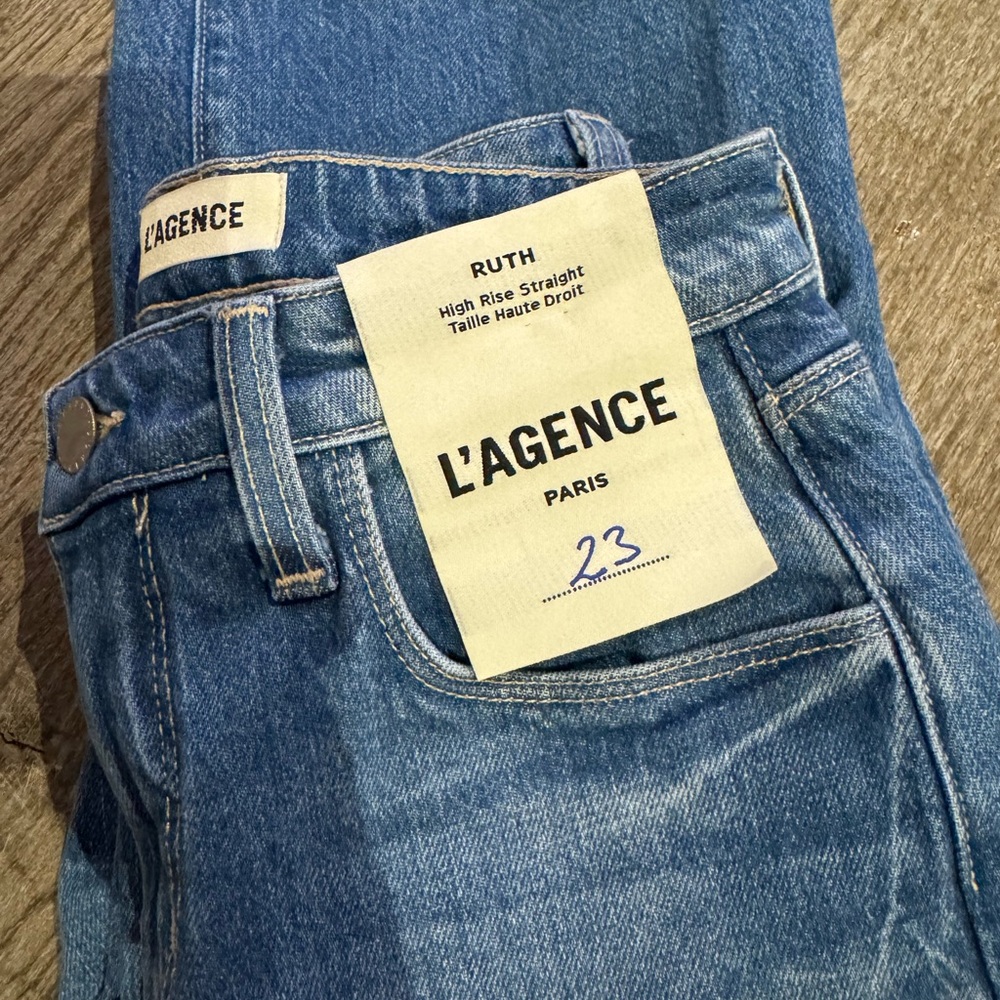 L’Agence Ruth High Rise Straight Jeans in Cowan. - Picture 9 of 14